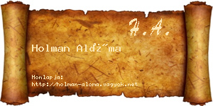 Holman Alóma névjegykártya
